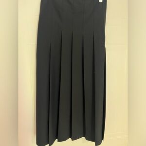 COS dark grey pleated wool skirt